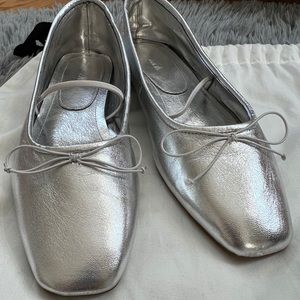 Zara Metallic Leather Ballet Flats with Now (7.5 US - 8 US)